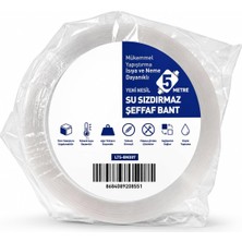 Tr Su Sızdırmaz Şeffaf Bant 3 cm x 5 Metre, Güçlü Yapışkanlı Tamir ve Yalıtım Bandı, Banyo, Mutfak, Lavabo, Duşakabin, Boru, Pencere ve Çatlak Kenarları Için Çok Amaçlı Şeffaf Bant