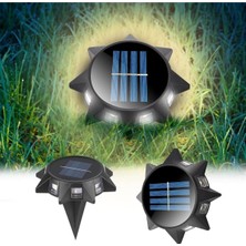 Tr Microcase Güneş Enerjili Kazıklı 8 LED Solar Bahçe Yolu Dış Duvar Işıklandırma Lamba, Siyah