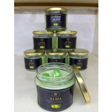 Tr El Yapımı Yeşil Elma Kokulu Mum, Cam Kavanoz, 210-250 Gram, Modern Stil, 2 Fitilli, Iç Mekan Dekoratif Mum, 7.5X10 cm