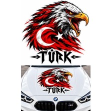Sticker Usta Türk Bayrağı Kartal Sticker Ay Yıldız ve Kartal Sticker - Araba Oto Motosiklet Karavan Cam Araç Sticker 03035