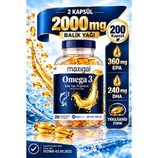 Maxigal Omega 3 Balık Yağı 200 Kapsül