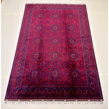 El Dokuma Afgan Halı 4 Metre Biljik Desenli Kök Boya 165 x  244 cm