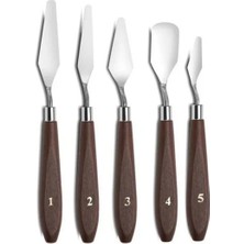 Tombi-X 5'li Metal Resim Spatula Seti –  Yağlı Boya Akrilik Boya Palet Bıçağı Sanatsal Boyama Spatulası