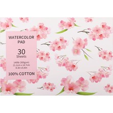 Tr Suluboya Kağıt Pedi, 30 Yaprak A5 (21,3 x 14,7 Cm), 63,5 KG/300 Gsm, Suluboya Çizimi Için% 100 Pamuk Soğuk Preslenmiş Suluboya Kağıdı, Karışık Medya, Sanat Günlüğü, Guaj Mürekkebi