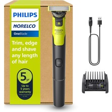 Tr Philips Norelco Oneblade 360 Bağlantılı Hibrit Yüz, Elektrikli Sakal Düzeltici, 360 Blade Tech'li Tıraş Makinesi, 1X360 Bıçak, 5in1 Tarak, Model QP4530/90