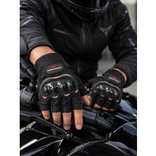 MOONRIDER Yarım Parmak Korumalı Motosiklet Eldiveni - Renk: Siyah Beden: L