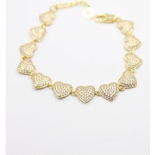 OFİ Taşlı Xuping Kalp Bileklik - Altın
