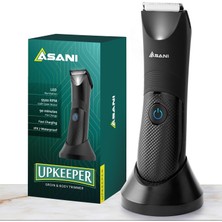 Tr Upkeeper Erkek Vücut Saç Düzeltici, Şarj Edilebilir Bakım Aleti, Seramik Bıçaklı, LED Işık, Su Geçirmez Tasarım, Islak/kuru Kullanım Için Elektrikli Tıraş Makinesi, Göğüs, Sırt ve Kasık Saç