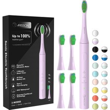 Tr Sonic Elektrikli Diş Fırçası, Yetişkinler ve Çocuklar Için, 4 Fırça Başlı, Tip C, Hızlı Şarj, 40.000 Vpm, 3 Mod, 2 Dakikalık Akıllı Zamanlayıcı, 45 G Pamuk Şekeri