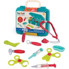 Battat Deluxe Çocuk Doktor Çantası, 11 Parça, Ateş Termometresi, Şırınga, Stetoskop, Refleks Çekici ve Daha Fazlası, 3 Yaşından Itibaren Oyuncak