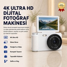 Hızlı Store 4K Ultra Hd Dijital Fotoğraf Makinesi Döner Ekranlı Kompakt Kamera