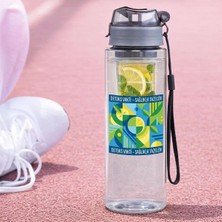 Bk Gift Detoks Tasarımlı Süzgeç Hazneli Suluk -2, Bpa Içermeyen Detoks Matara Mavi - 500 ml