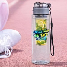 Bk Gift Detoks Tasarımlı Süzgeç Hazneli Suluk -6, Bpa Içermeyen Detoks Matara Mavi - 500 ml