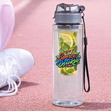 Bk Gift Detoks Tasarımlı Süzgeç Hazneli Suluk -5, Bpa Içermeyen Detoks Matara Mavi - 500 ml