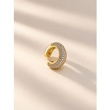 Bijux By Mrv Silme Taşlı Kalın Earcuff (Kıkırdak Küpesi)