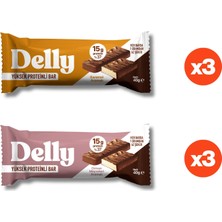 Delly 6 Adet Çikolata Kaplı Yüksek Protein Bar Deneme Paketi 40G (Karamel & Orman Meyveli)