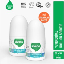 Siveno %100 Doğal Roll On Sportif Sporcu Deodorant Ter Kokusu Önleyici Bitkisel Lekesiz Vegan 50 ml X2 Adet