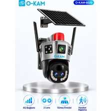 O-Kam OK-6020 10X Optik Zoom 2 Lensli Güneş Panelli 4g Güvenlik Kamerası