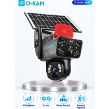 O-Kam OK-3815 4g 2 Lensli Güneş Panelli Ptz Güvenlik Kamerası