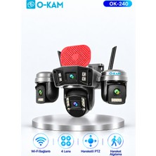 O-Kam OK-240 Premium W Sirenli Wi-Fi Destekli Güvenlik Kamerası