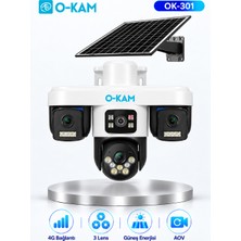 O-Kam OK-301 4g 3 Lensli Aov Ptz Güvenlik Kamerası
