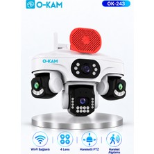 O-Kam OK-243 Premium W 4 Lensli Wi-Fi Destekli Güvenlik Kamerası
