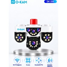 O-Kam OK-250 Premium W 4 Lensli Wi-Fi Destekli Ptz Güvenlik Kamerası
