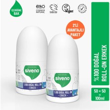 Siveno %100 Doğal Roll-On Erkek Deodorant Bitkisel Leke Bırakmayan Vegan 50 ml X2 Adet