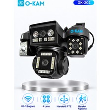 O-Kam OK-202 Plus W 4 Lensli Wi-Fi Destekli Güvenlik Kamerası