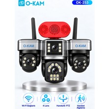 O-Kam OK-253 Premium W 4 Lensli Wi-Fi Destekli Ptz Güvenlik Kamerası