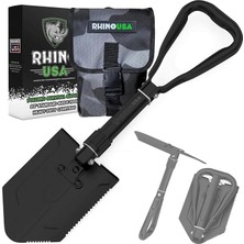 Rhino Usa Rhıno Usa Katlanır Hayatta Kalma Küreği W/pick - Off Road, Kamp, Bahçe, Plaj, Kum, Çamur ve Kar Kazma Için Ağır Hizmet Karbon Çelik Askeri Stil Entrenching Aracı
