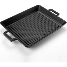 Lava Döküm Izgara Tava Metal Kulplu 26 x 32 cm Lv Eco Gt 2632 T3