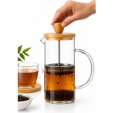Hazar Doğa Dostu Bambu Detaylı 350 ml Cam French Press