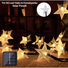 Ett If 7m 50 LED Yıldız 8 Fonksiyonlu Solar Panelli-Gün Işığı
