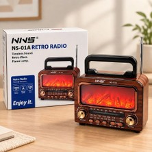 Royaleks If Şömineli Retro Radyo Hoparlör (Bluetooth, Am/fm/sw, Usb/type-C, Tf)