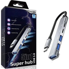 Royaleks If 5in1 Metal USB Hub – Yüksek Hızlı Çoklayıcı, 5 Bağlantı Noktalı, Dayanıklı ve Taşınabilir Tasarım