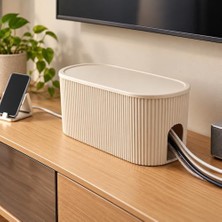 Ceylan Adam Kapaklı Kablo Düzenleyici Kutusu Priz ve Adaptör Saklama 33X14X13 cm