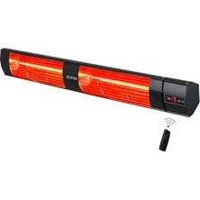 Ceylan Adam Black Twin Pro 4000W Halojen Infrared Dış Mekan Isıtıcı, 2 x 2000W, 5 Kademeli Kumandalı, Siyah Alüminyum Gövde, 220-230V