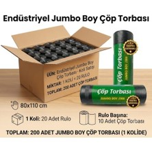 Ceylan Adam Günflex Endüstriyel Jumbo Boy Siyah Çöp Torbası, – 80X110 Cm, 20 Paket (Toplam 200 Adet Poşet), 300 G, Dayanıklı