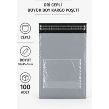 Royaleks If Gri Cepli Büyük Boy Kargo Poşeti 35X45+5 cm 100 Adet