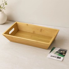 Royaleks If Bambu Dikdörtgen Sunum Tepsisi 16X30X4.5 cm (Çift Kulplu)