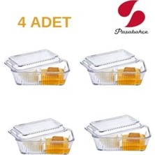 Ceylan Adam Saklama Kabı, Paşabahçe 4'lü Frigo Studio Bölmeli Cam 480 Cc, Şeffaf