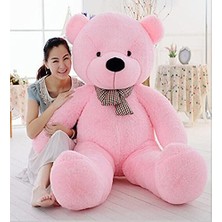 Ceylan Adam % 100 Yerli - Sevgiliye Özel Hediye - 150 cm Papyonlu Peluş Ayı - Dev Boy Pembe - Oyuncak Figürü
