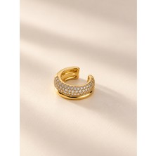 Bijux By Mrv Çift Sıralı Taşlı Earcuff (Kıkırdak Küpesi)