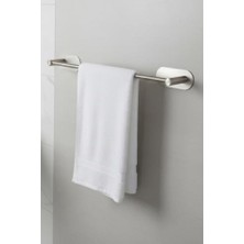 Ceylan Adam Paslanmaz Çelik Oval Havluluk 45 Cm, 304 18/10 Çelik Oval Tabanlı Yapışkanlı Duvar Havlu Askısı, Vidasız Deliksiz Banyo ve Mutfak Için, Gümüş