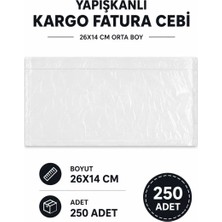 Royaleks If 26X14 cm Orta Boy Yapışkanlı Kargo Fatura Cebi 250 Adet
