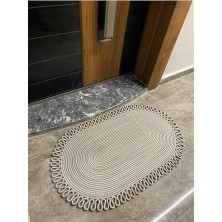 Ceylan Adam Dublin Serisi Jüt, Desenli Kapı Önü, Paspas, Banyo Paspası, Balkon Paspası/hediyelik, Ev Eşyası Gri 50 x 80