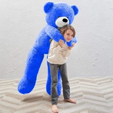 Ceylan Adam % 100 Yerli - Papyonlu Sevimli Büyük Peluş Ayıcık, 130 cm Mavi