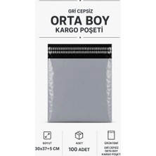 Royaleks If Gri Cepsiz Orta Boy Kargo Poşeti 30X37+5 cm 100 Adet