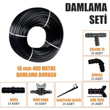 Ceylan Adam Delikli 400 Metre Damla Sulama Sistemi Damlama Borusu ve Ek Parçaları Bahçe Ağaç Fidan Sebze Sulama Ekipmanları Damlama Hortumu